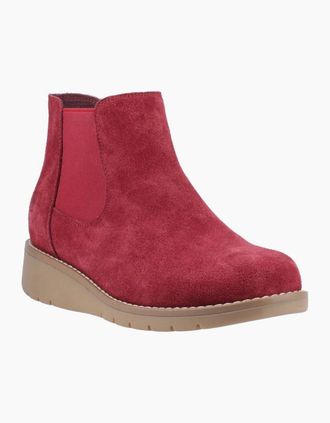 Hush Puppies Womens Leonie Womens Suede Boots - Red - Size: 6