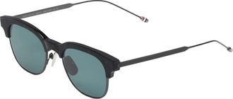 Thom Browne Acetate En Titanium Ovalen Zonnebril - unisex - Zonnebrillen - Zwart - 49 MM - Accessoires