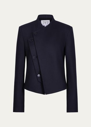 TWP Oli Asymmetric Wool-Blend Blazer