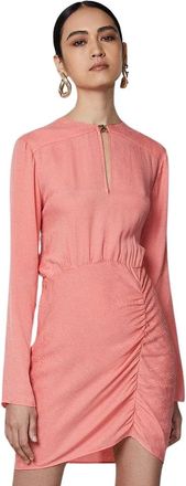 Patrizia Pepe Korte Jurk - Dames - Korte kleedjes - Roze - XL - Polyester - Kleedjes
