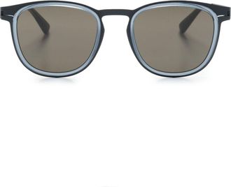 Mykita Cantara wayfarer-frame sunglasses - men - stainless steel - One Size - Blue