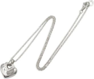 Bulgari Collana a cuore in oro bianco e diamanti 18 carati - Argento
