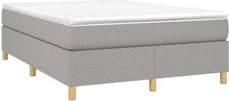 vidaXL Box Spring Bed Frame Light Grey Double Fabric (UK/IE/FI/NO only) vidaXL