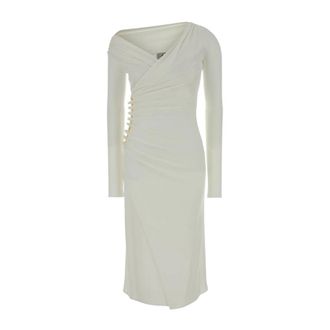 Elisabetta Franchi Abito Midi Scollo V - Dresses - Mujer - Blanco - L