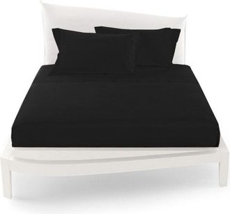 Trade Shop Trade Shop - Compley Of Matrimonial Health United Lenzuola Coordinato Copricuscini - Negro