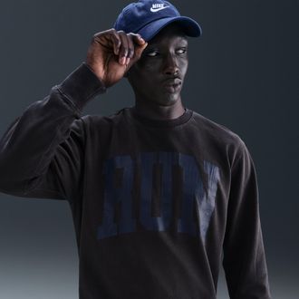 Nike Mens Nike Sportswear French Terry Crew in Black | IH7494-045