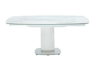 VENTE-UNIQUE.COM Mesa de comedor cristal blanco