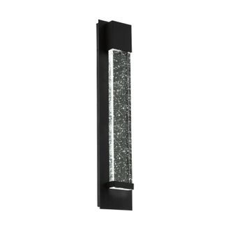 Loops IP44 Outdoor Wall Light Black Long Bubble Glass 3.3W Built in LED Porch Lamp