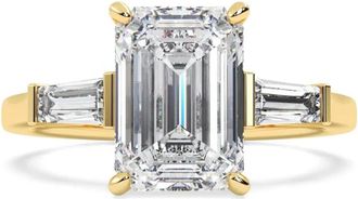 Tilla 14K yellow gold emerald diamond ring - women - 14kt Yellow Gold/Lab Grown Diamond - 8