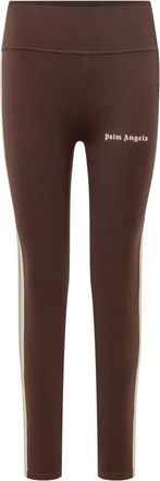 Palm Angels Logo Track Leggings - female - Palm Angels - Leggings - Brown - S - Trousers