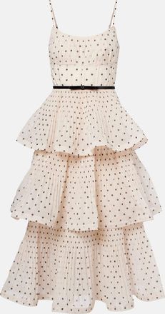 Zimmermann Abito midi a balze a pois