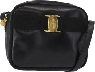 Ferragamo Pre-owned Cross Body Bags, female, Black, Size: ONE SIZE Pre-owned Leather Shoulder Bag