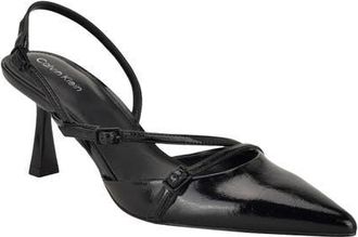 Calvin Klein Tarlie Pointed Toe Slingback Pump in Black at Nordstrom, Size 6.5