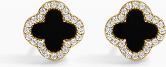 Electric Picks Black Icon Clover Studs in Gold at Nordstrom