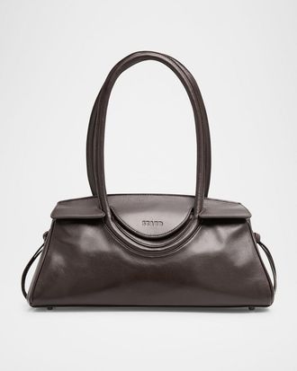 Staud Maude Polished Leather Shoulder Bag