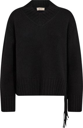 Mos Mosh MOS Mosh - MMThora V-Neck Gebreid - Dames - Truien - Zwart - Maat: XS Wol