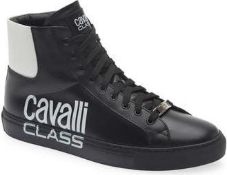 Roberto Cavalli Logo High Top Sneaker in Black at Nordstrom Rack, Size 11.5