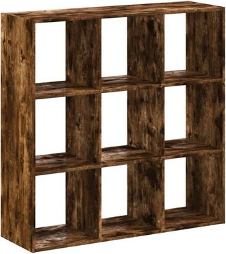 vidaXL Bookcase Smoked Oak 102x32x102 cm Engineered Wood Vidaxl