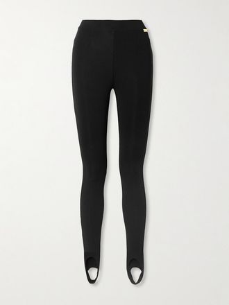 Balmain Leggings In Jersey Con Staffa - Nero