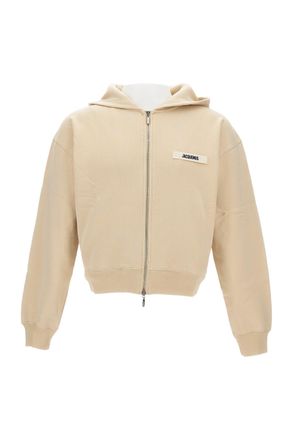 Jacquemus Cropped Zip-Up Hoodie with Ribbed Cuffs and Waist