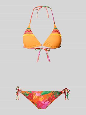 Banana Moon Banana Moon Bikini mit wattierten Cups und seitlicher Schn&uuml;rung in Orange, Gr&ouml;&szlig;e XL