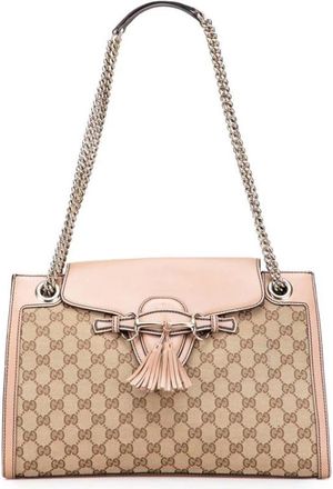 Gucci Pre-owned Shoulder Bags, female, Brown, Size: ONE SIZE Pre-owned Chain Shoulder Bag with Tassel Detail and Interior Pocket