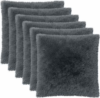 vidaXL Funda De Almohada 6 Pcs Heerlen Gris Antracita 55 X 55 Cm Vidaxl