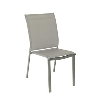Sweeek Silla de jard&iacute;n apilable de aluminio y textilene, set de 4, verde kaki