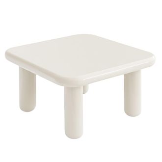 Oviala Mesa de centro rectangular de 75 cm en MDF lacado en blanco