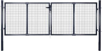 vidaXL Puerta De Jard&iacute;n De Malla De Acero Galvanizado, 306 X 100 Cm, Gris Vidaxl