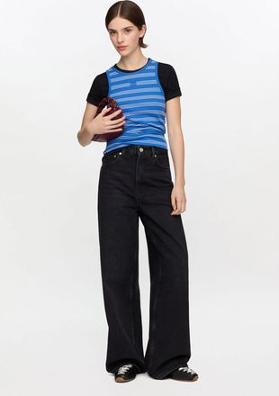 Ganni Black Lari Jeans in Rigid Denim - Size 24W/33L Organic Cotton