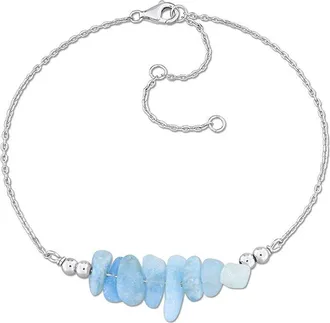 Rina Limor Silver 0.98 Ct. Tw. Aquamarine Bead Bracelet
