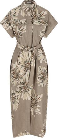 Brunello Cucinelli Brunello Cucinelli bedrucktes Baumwollkleid