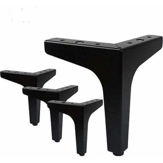 OEM Juego De 4 Patas Para Muebles, Patas De Mesa Triangulares Modernas De Metal, Patas De Horquilla Para Muebles De Armarios, Sof&aacute;, Negras (17 Cm) - Crezu