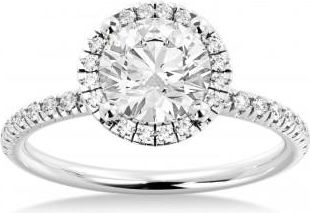 Allurez Lab Grown Diamond Halo Engagement Ring 18k White Gold (0.28ct)