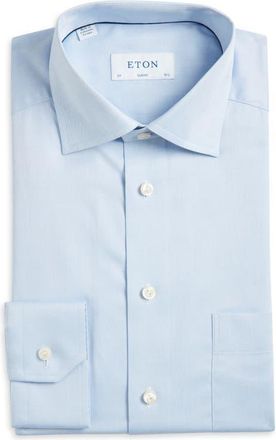 Eton Classic Fit Solid Dress Shirt in Light Pastel Blue at Nordstrom, Size 16.5