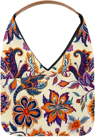 Generic Vintage Ethnic Boho Floral (1) Reusable Lightweight Grocery Bags - Foldable Into Compact Pouch, Washable & Sturdy, Multipurpose for Shopping and Trave