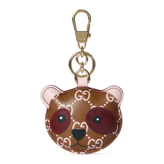 Gucci Accessoires, Dames, Bruin, ONE Size, Leer, Panda Vorm Tas Hanger