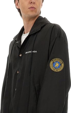 Balenciaga Oversized Polyester Windbreaker Jacket - Black