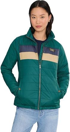 L.L.Bean Mountain Classic Puffer Jacket Womens Coat Shade Teal/Dark Steel Gray : XL, Polyester