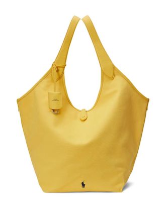 Polo Ralph Lauren large canvas and leather tote bag - women - Cotton/Calf Leather - OS - Yellow