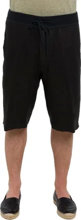 120% Lino Korte Broeken, Heren, Zwart, L, Linnen, Casual Shorts