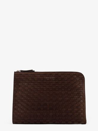 Orciani Leather briefcase with woven motif - ORCIANI - gender_Man
