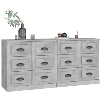 Berkfield Home Sideboards 2 pcs Concrete Grey Engineered Wood