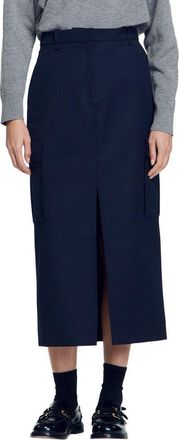 Sandro Basic Mid Length Slit Woven Dress