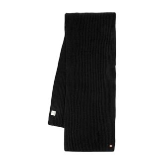Casablanca Ribbed Wool Scarf - Black