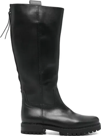 Gabor leather boots - women - Calf Leather/Rubber/Fabric - 38 - Black