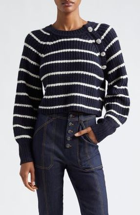 Cinq &agrave; Sept Keren Stripe Sweater in Navy/Ivory at Nordstrom Rack, Size X-Small
