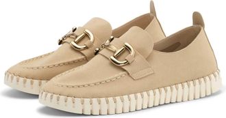 Ilse Jacobsen Womens Tulip 3874 Slip On With Buckle In Latte
