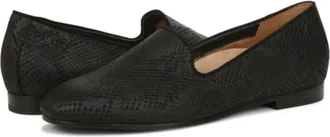Vionic Willa II Flat Black Snake Leather Slip On Loafers Shoes HAWK607